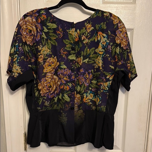 Bar III Multicolor Floral Peplum Blouse #553 - Picture 3 of 9